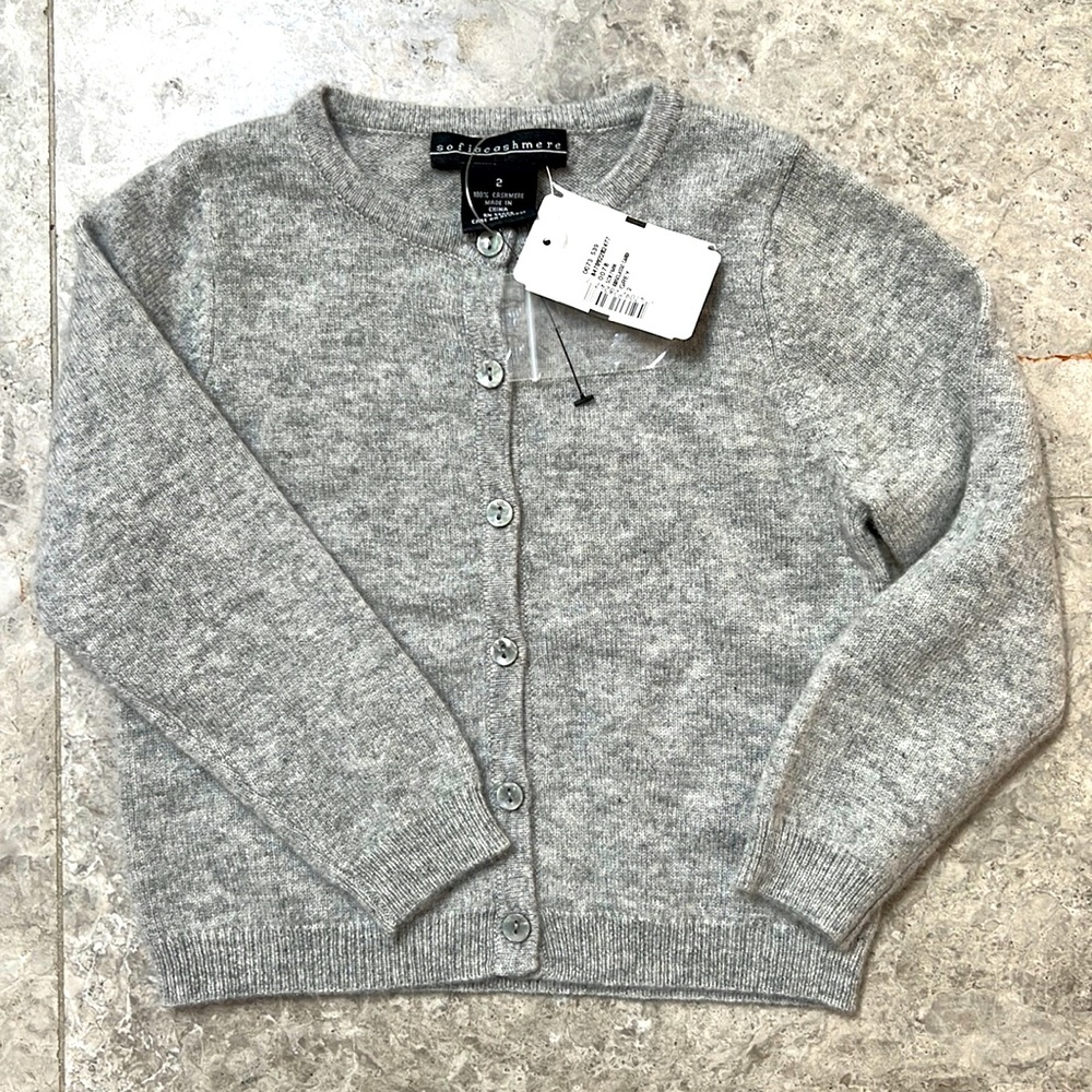 Toddler Cashmere Cardigan NWT. Toddler size 2. Light grey. Sofia Cashmere.